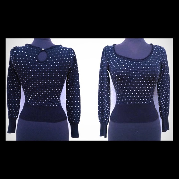 Free People polka dot sweater. Sz M - Picture 1 of 4